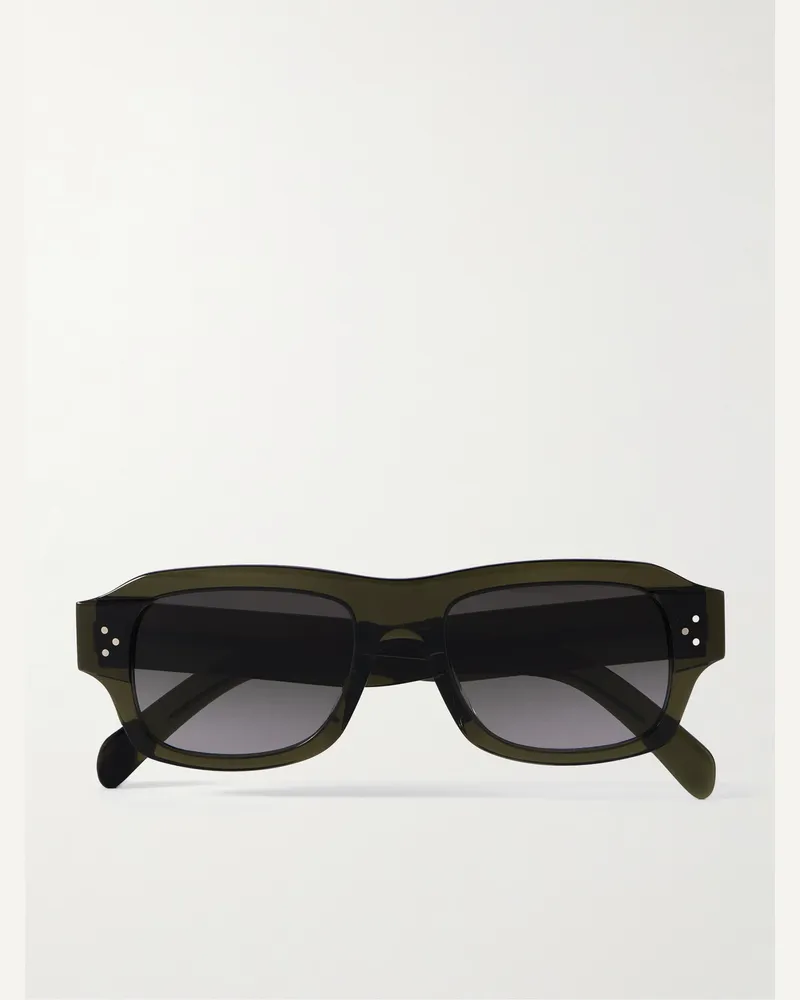Celine D-Frame Acetate Sunglasses Green