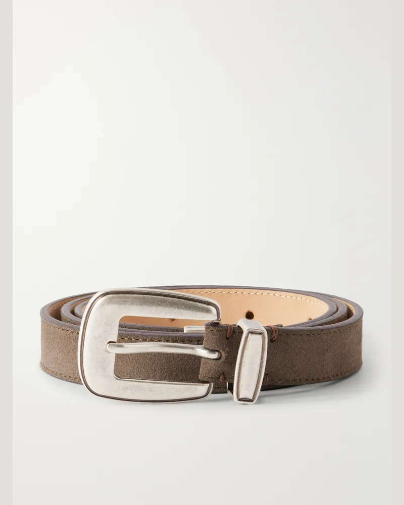 Mfpen Riders 2cm Suede Belt Brown