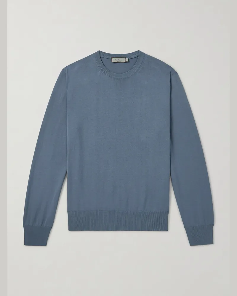 Canali Pullover aus Baumwolle Blau