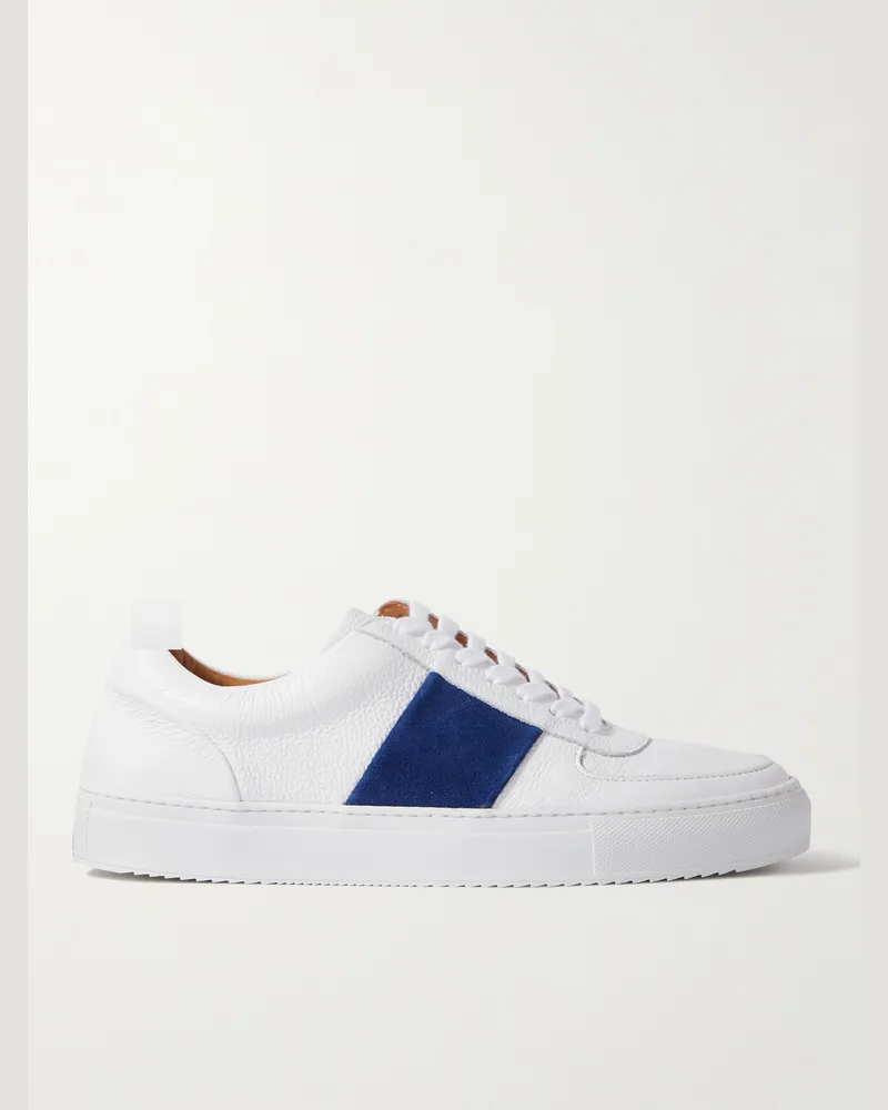 MR P. Larry Sneakers aus genarbtem Leder und Veloursleder Weiß