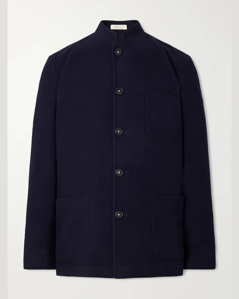 Massimo Alba Bali Wool, Silk and Cashmere-Blend Jacket Blue