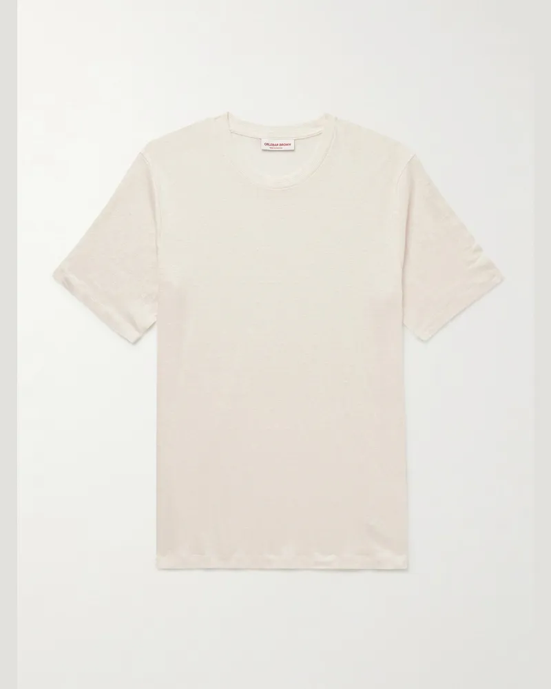 Orlebar Brown OB Standard Linen-Blend Jersey T-Shirt Neutrals