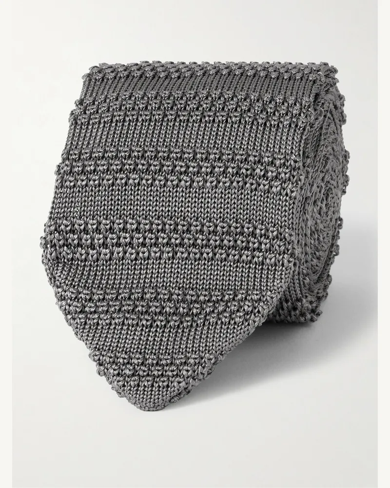 MR P. 7cm Knitted Silk Tie Gray