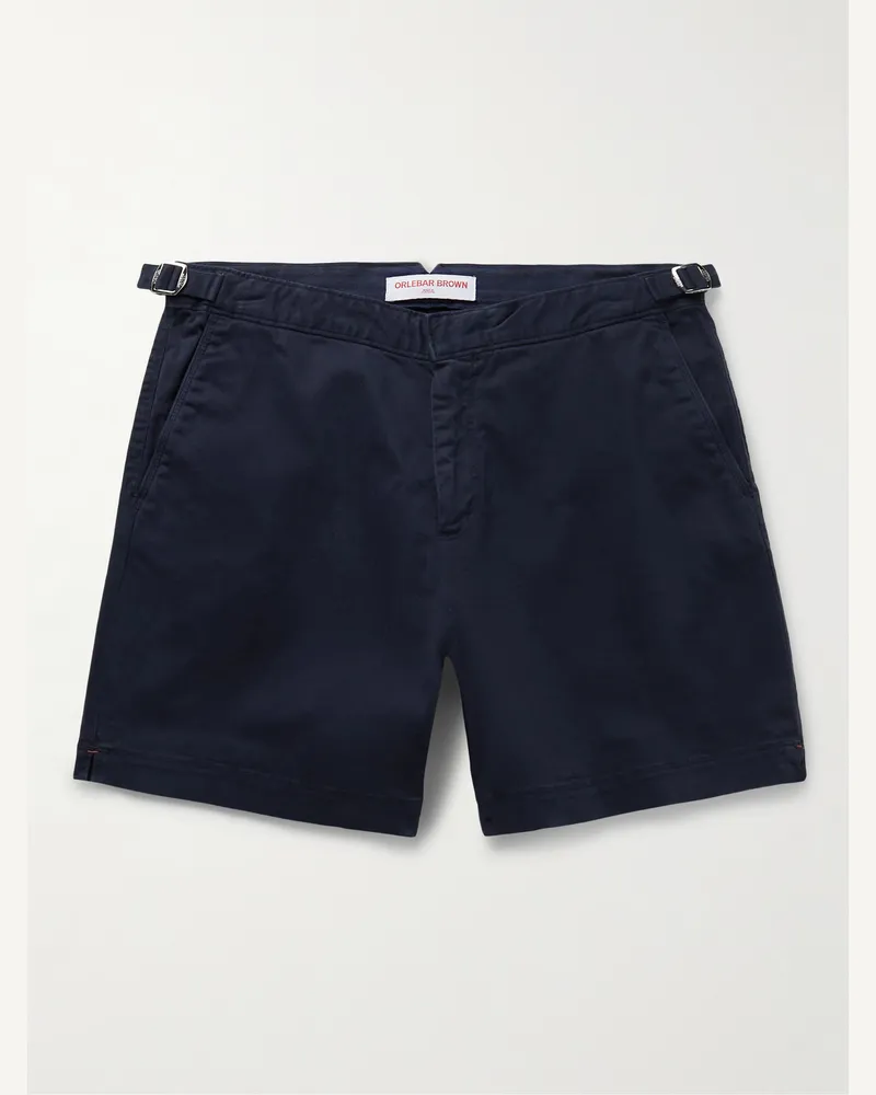 Orlebar Brown Bulldog schmal und gerade geschnittene Shorts aus Stretch-Baumwoll-Twill Blau
