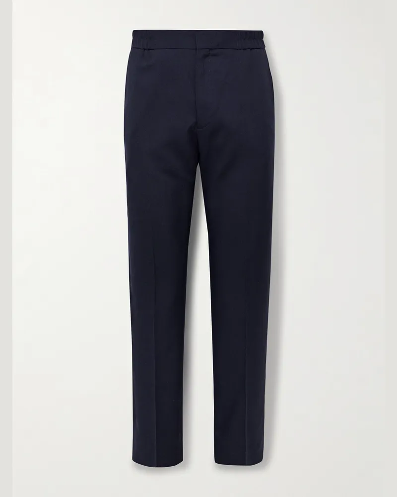 Paul Smith Slim-Fit Straight-Leg Wool Trousers Blue
