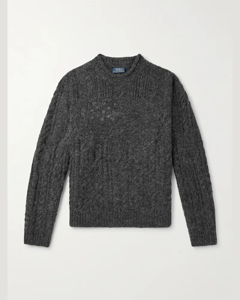 Ralph Lauren Brushed-Knit Sweater Gray