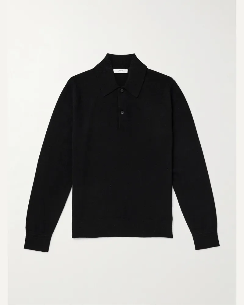 MR P. Cliff Kaschmirpullover mit Polokragen Schwarz
