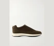 Elastic Stream Suede Sneakers