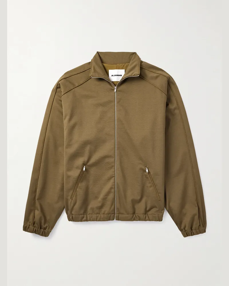 Jil Sander Oversized-Sweatshirt-Jacke aus Jersey aus einer Baumwollmischung Braun