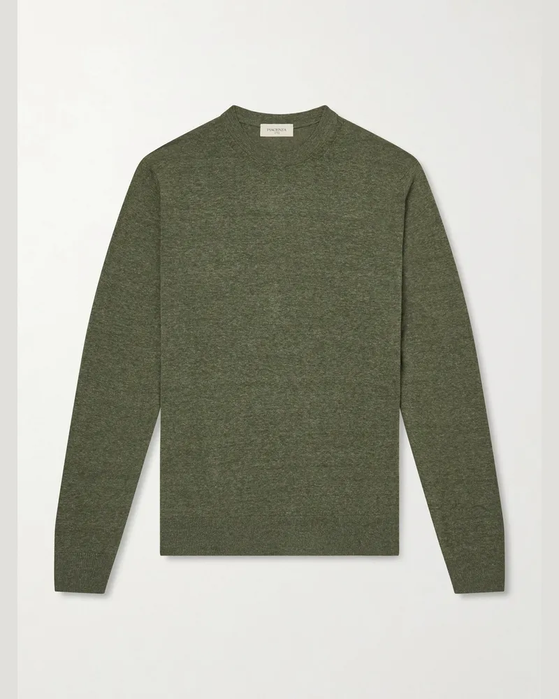 PIACENZA 1733 Silk and Linen-Blend Sweater Green