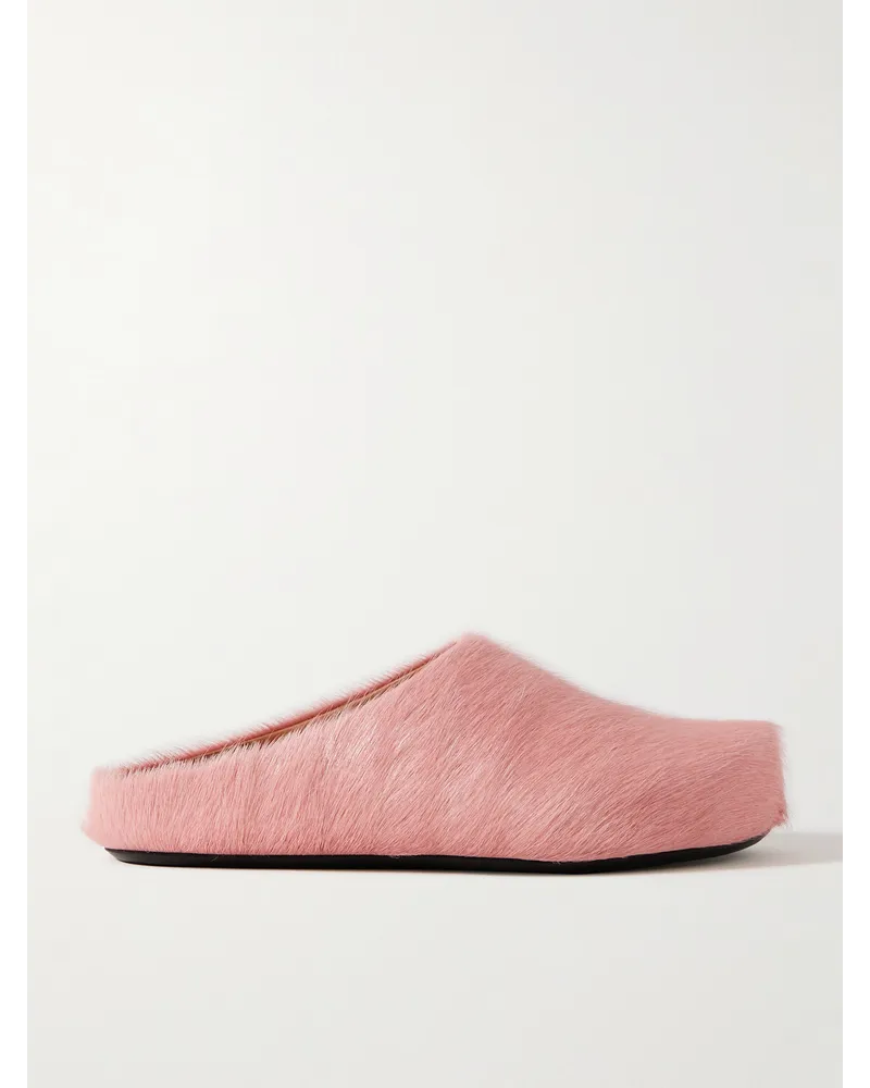 Marni Fussbett Slippers aus Kalbshaar Pink