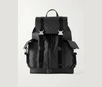 Leather-Trimmed Monogrammed Supreme Coated-Canvas Backpack