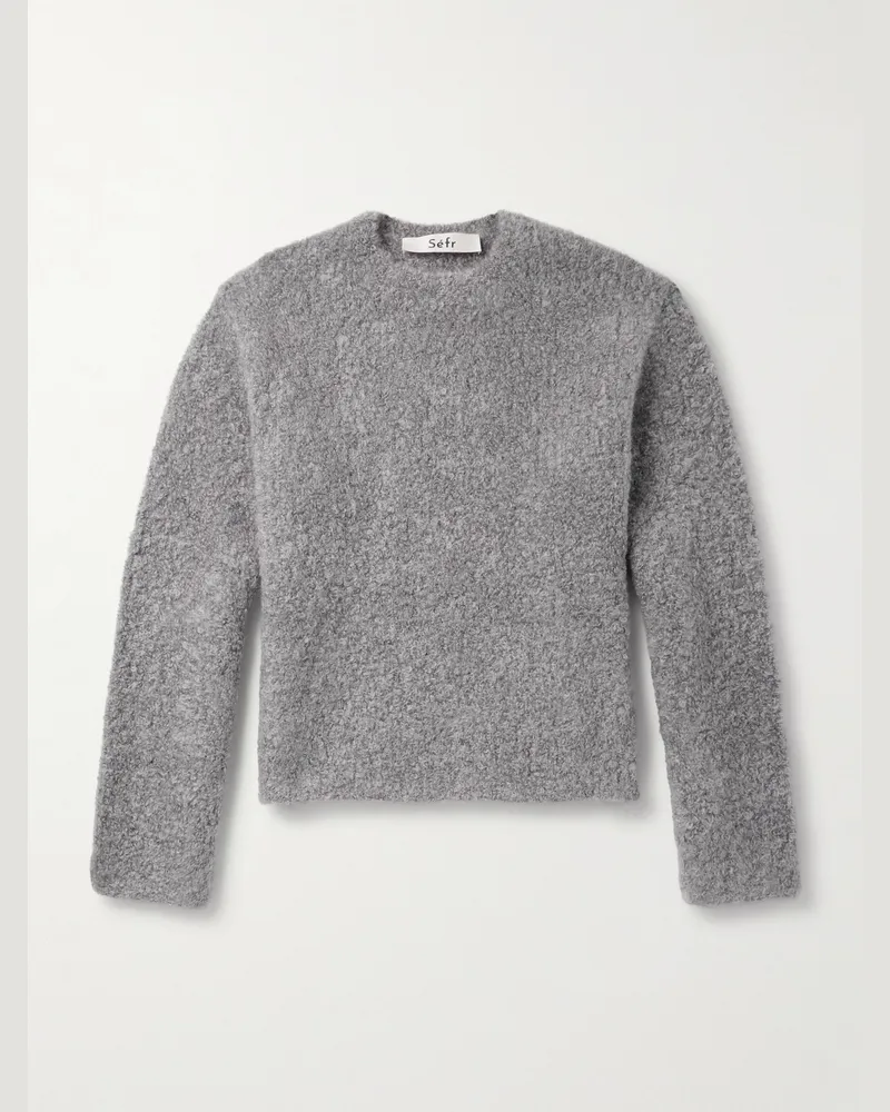 Séfr Jermaine Pullover aus Bouclé aus einer Mohair-Wollmischung Grau
