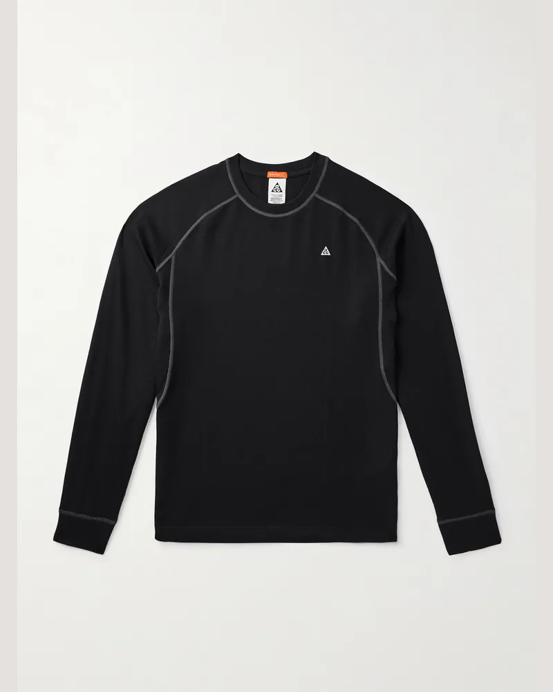 Nike ACG Chinati Skioberteil aus „Dri-FIT ADV“-Waffelstrick mit Logostickerei Schwarz