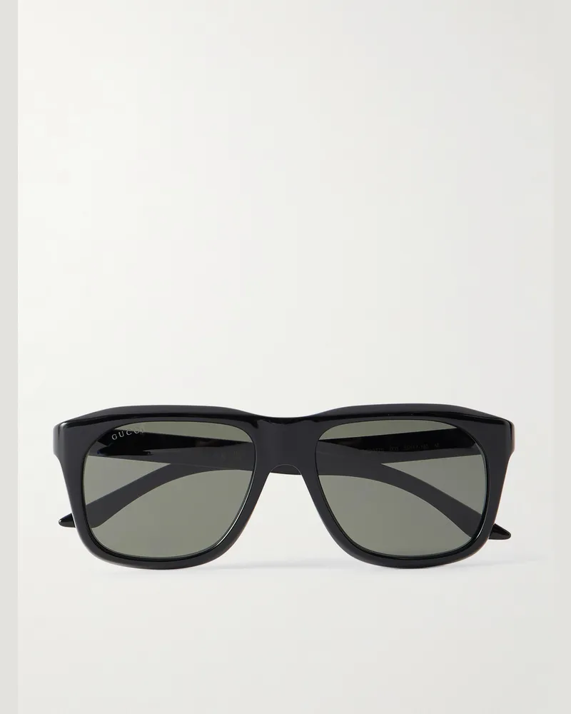 Gucci Sonnenbrille mit eckigem Rahmen aus Azetat Schwarz