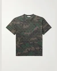 Valentino Garavani T-Shirt aus Baumwoll-Jersey mit Camouflage-Print Grün