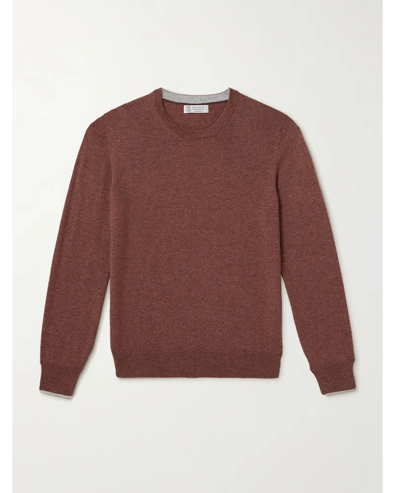 Brunello Cucinelli Pullover aus Kaschmir Burgunder