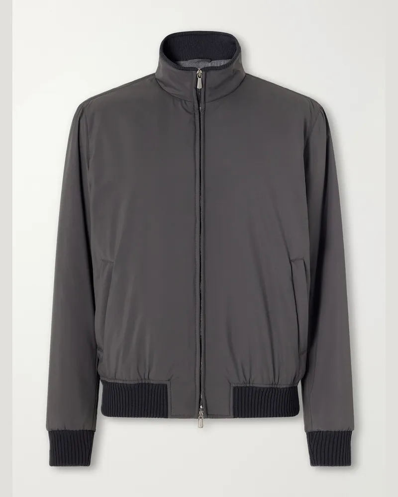 Thom Sweeney Nylon Bomber Jacket Gray