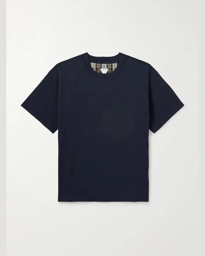Bottega Veneta T-Shirt aus doppelseitigem Baumwoll-Jersey Blau