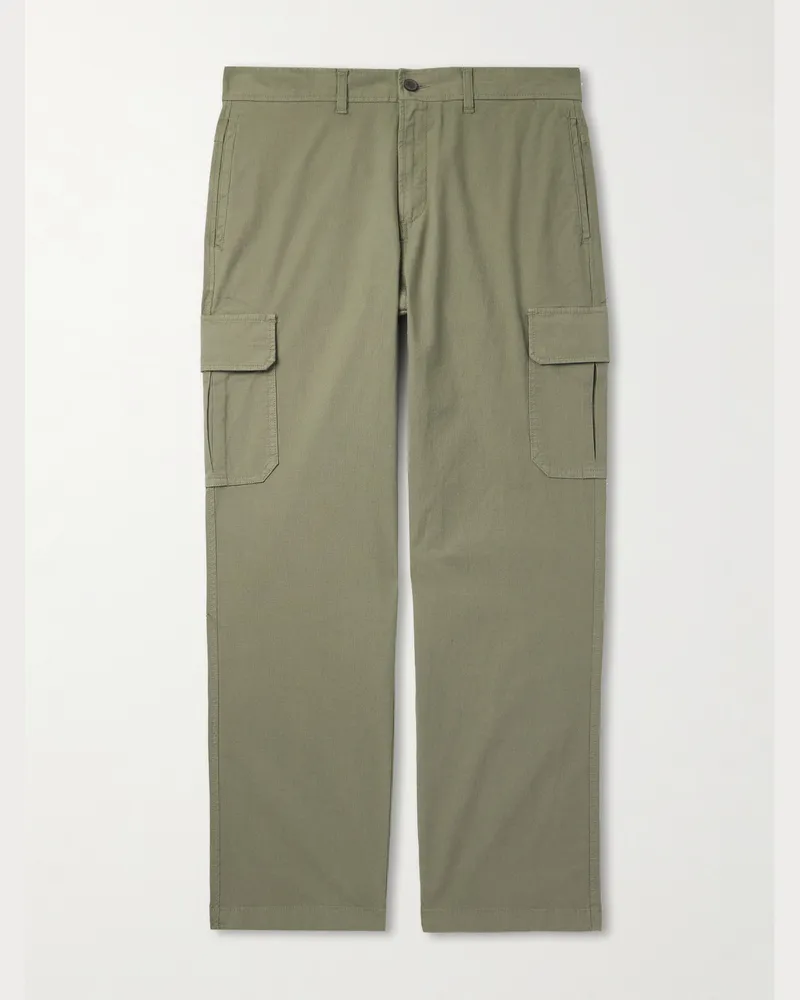 MR P. Edward Straight-Leg Organic Cotton-Blend Ripstop Cargo Trousers Green