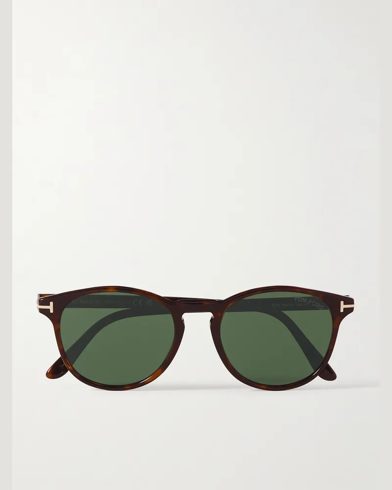 Tom Ford Lewis Round-Frame Tortoiseshell Acetate Sunglasses Tortoiseshell