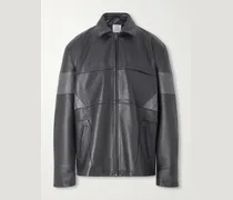 Cut-Up Oversized Patchwork Leather Jacket