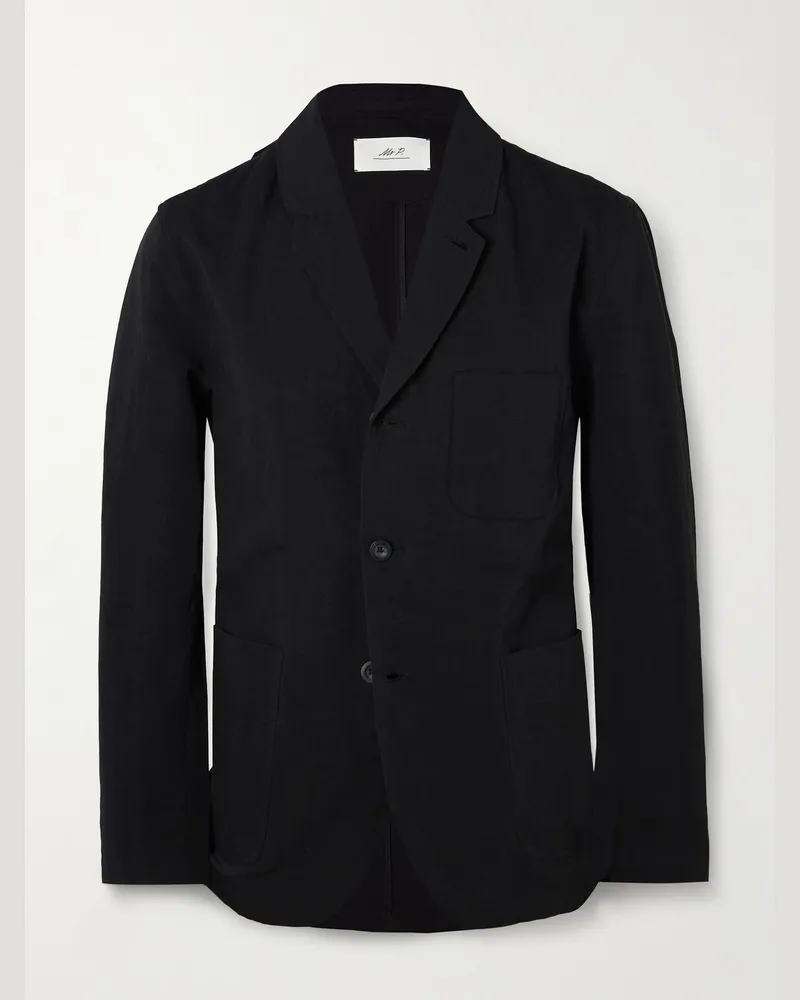 MR P. Sakko aus einer Mischung aus Leinen, Baumwolle und Nylon Schwarz