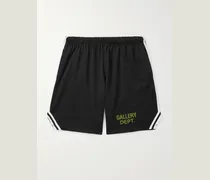 Venice Court Wide-Leg Logo-Print Webbing-Trimmed Mesh Shorts