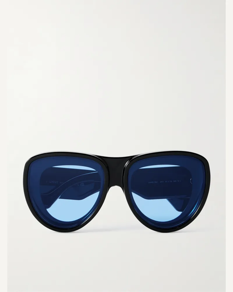 Loewe Paula's Ibiza Oversized-Sonnenbrille mit D-Rahmen aus Azetat Schwarz