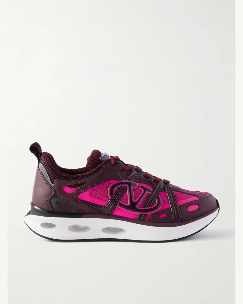 Valentino Garavani Easyjog Sneakers aus Mesh mit Lederbesatz Pink