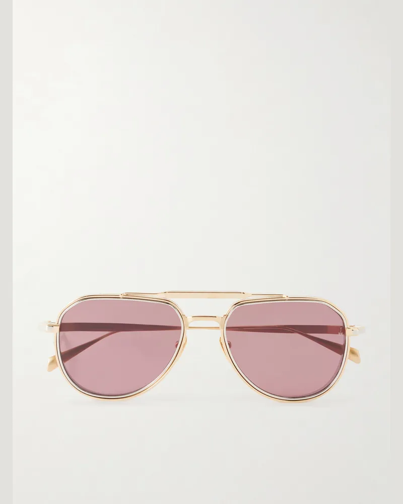 Jacques Marie Mage Commander Aviator-Style Gold-Tone Sunglasses Gold