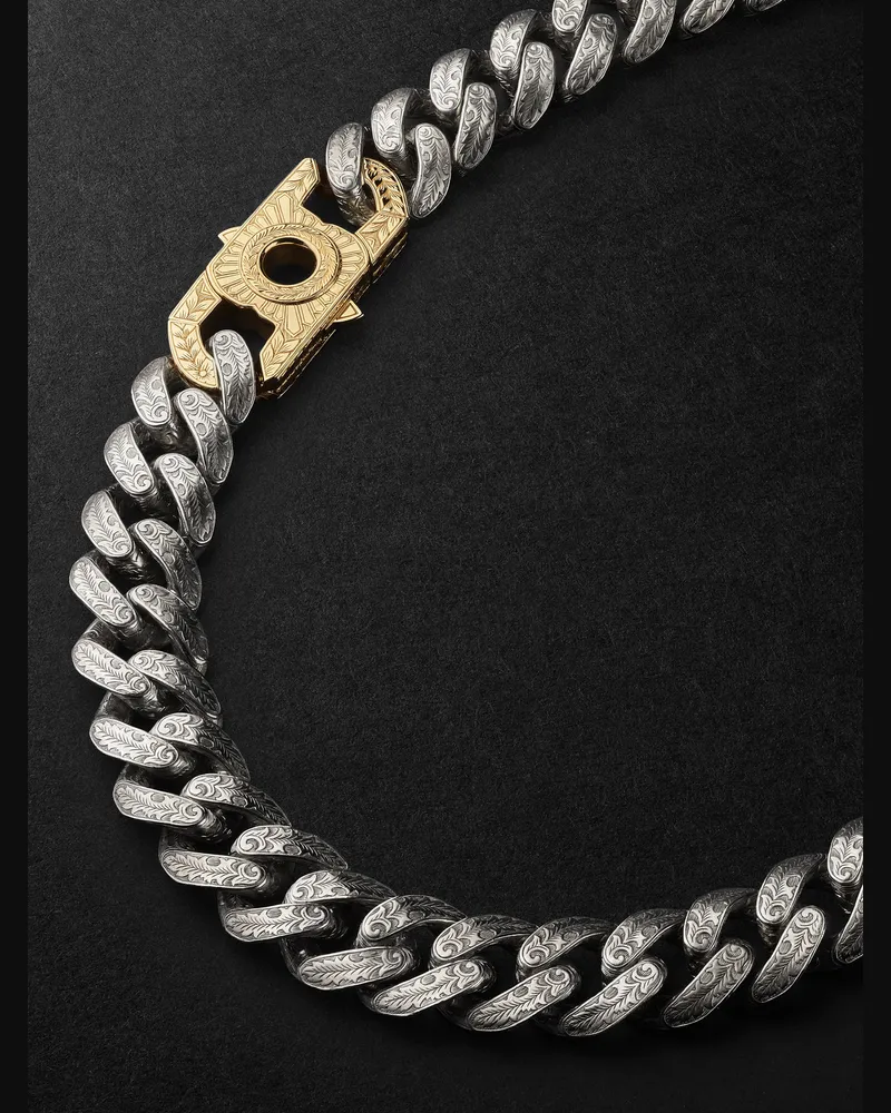 Stephen Webster England Made Me Kette aus Sterlingsilber und 18 Karat Gold Silber