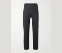 Straight-Leg Logo-Jacquard Twill Trousers
