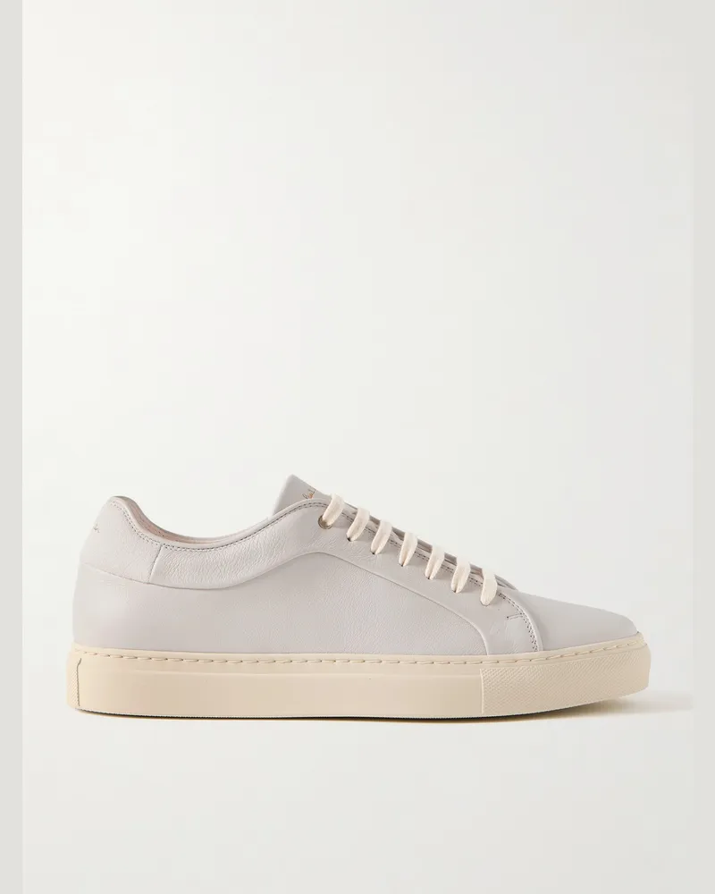Paul Smith Basso Lux Suede-Trimmed Leather Sneakers Neutrals