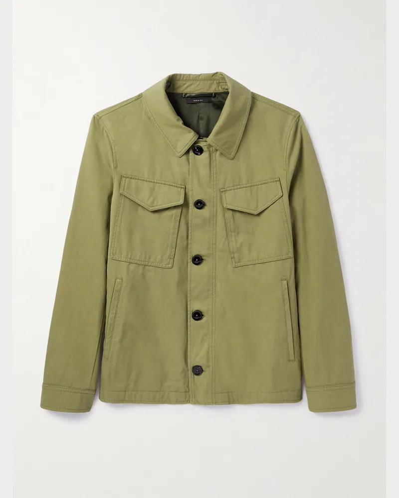 Tom Ford Peach Hemdjacke aus Baumwollgabardine Grün