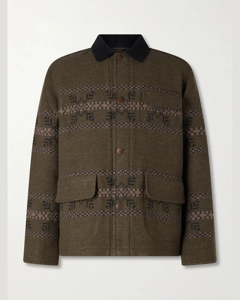RRL Virgin Wool-Blend Jacquard Jacket Brown