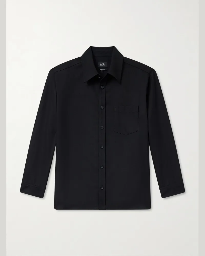 A.P.C. Hemdjacke aus Twill Schwarz