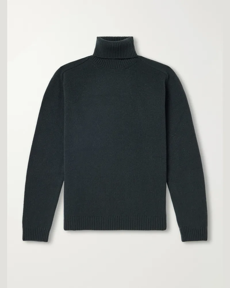 Boglioli Virgin Wool and Cashmere-Blend Rollneck Sweater Green