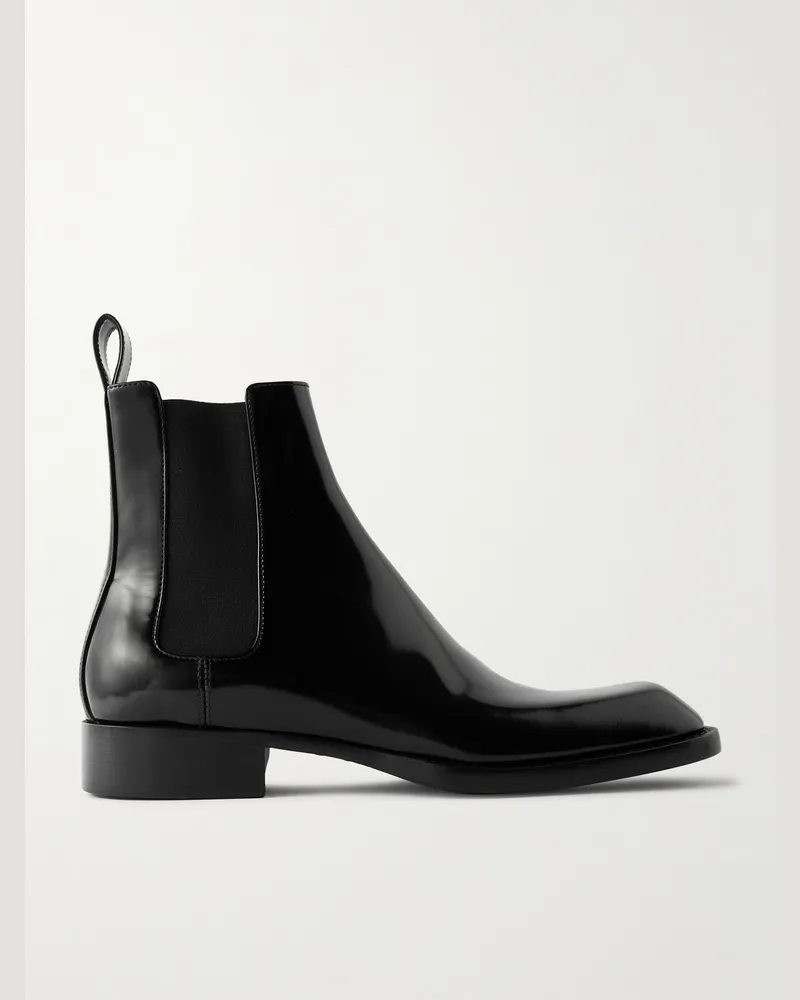Saint Laurent Vadim Polished-Leather Chelsea Boots Black