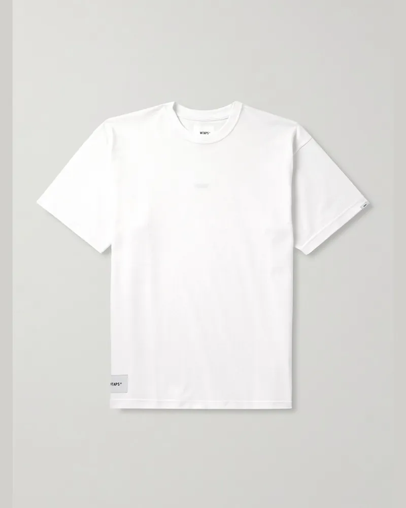 WTAPS T-Shirt aus Baumwoll-Jersey mit Logoapplikation Weiß