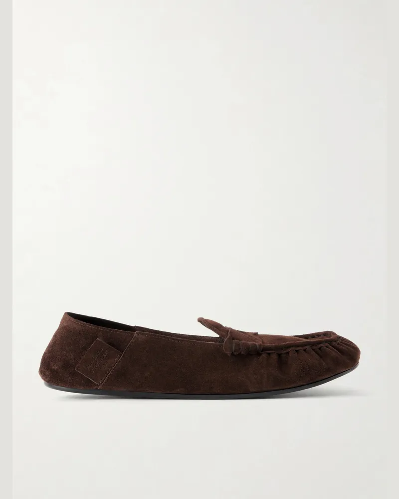 Acne Studios Bojan Folding Suede Loafers Brown