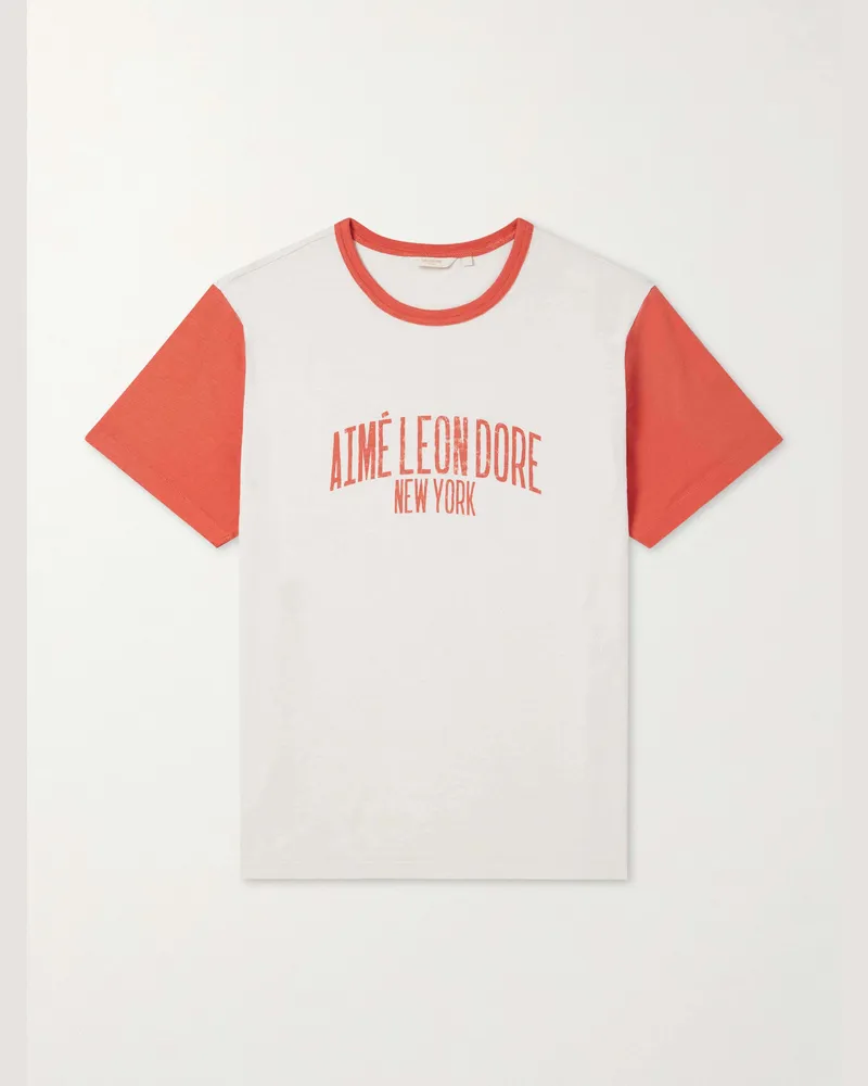 Aimé Leon Dore Logo-Print Cotton-Jersey T-Shirt Red