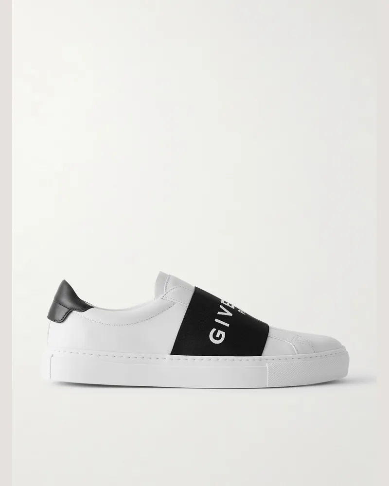 Givenchy Urban Street Slip-ons aus Leder mit Webband und Logoapplikation Weiß