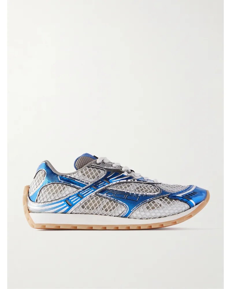 Bottega Veneta Orbit Sneakers aus Metallic-Gummi und Mesh Blau