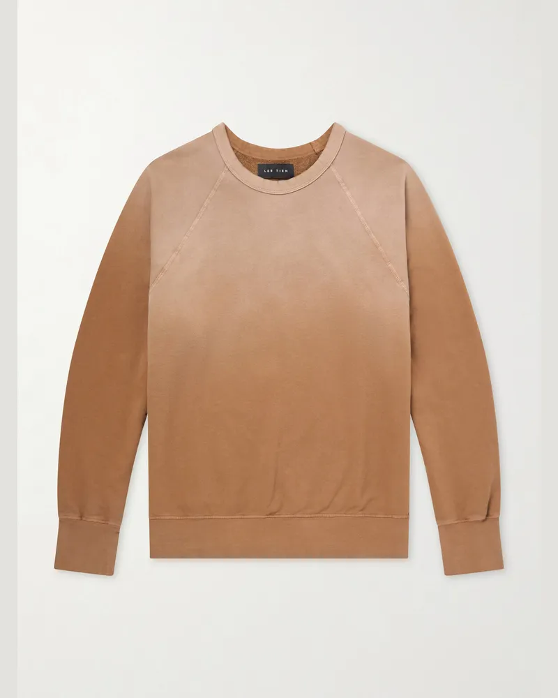 LES TIEN Cotton-Jersey Sweatshirt Brown