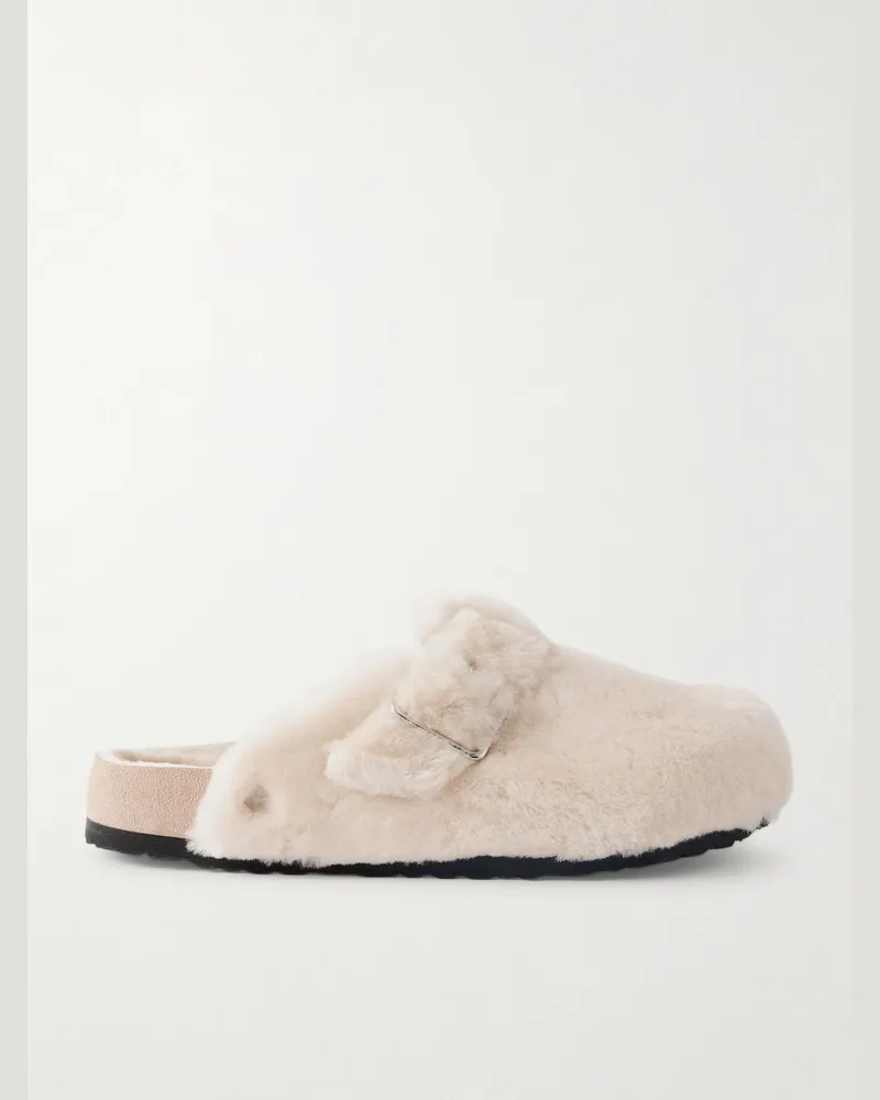 Birkenstock Boston Clogs aus Shearling Neutral