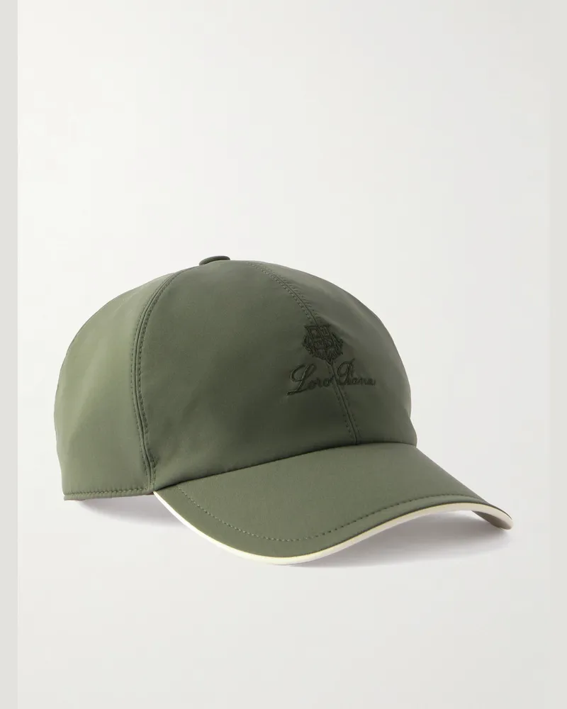 Loro Piana Baseballkappe aus Storm-System®-Shell mit Logostickerei Grün