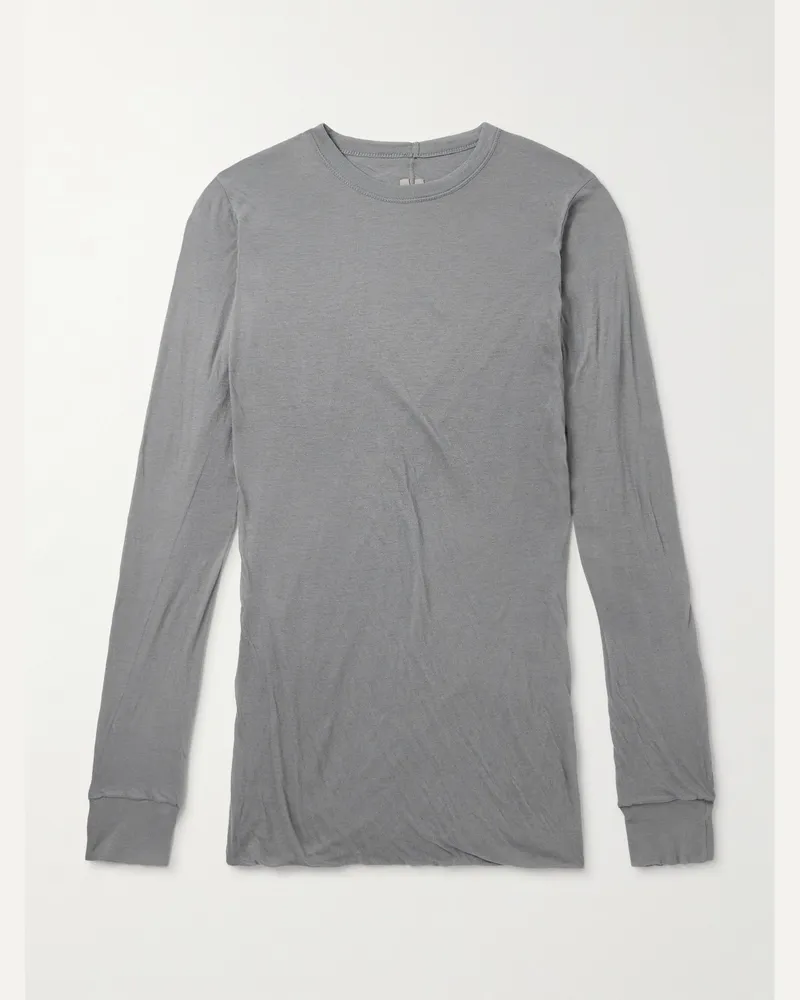Rick Owens Unstable schmal geschnittenes Oberteil aus Biobaumwoll-Jersey Grau