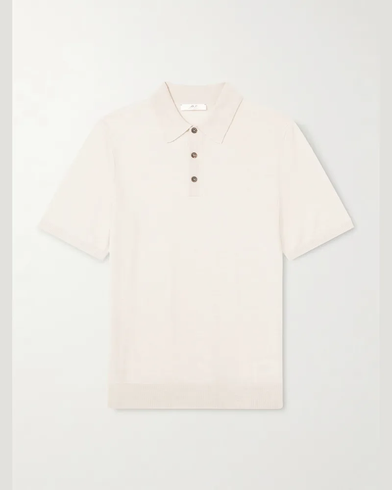 MR P. Merino Wool Polo Shirt Neutrals