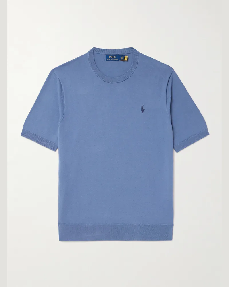 Ralph Lauren T-Shirt aus Baumwoll-Jersey mit Logostickerei Blau